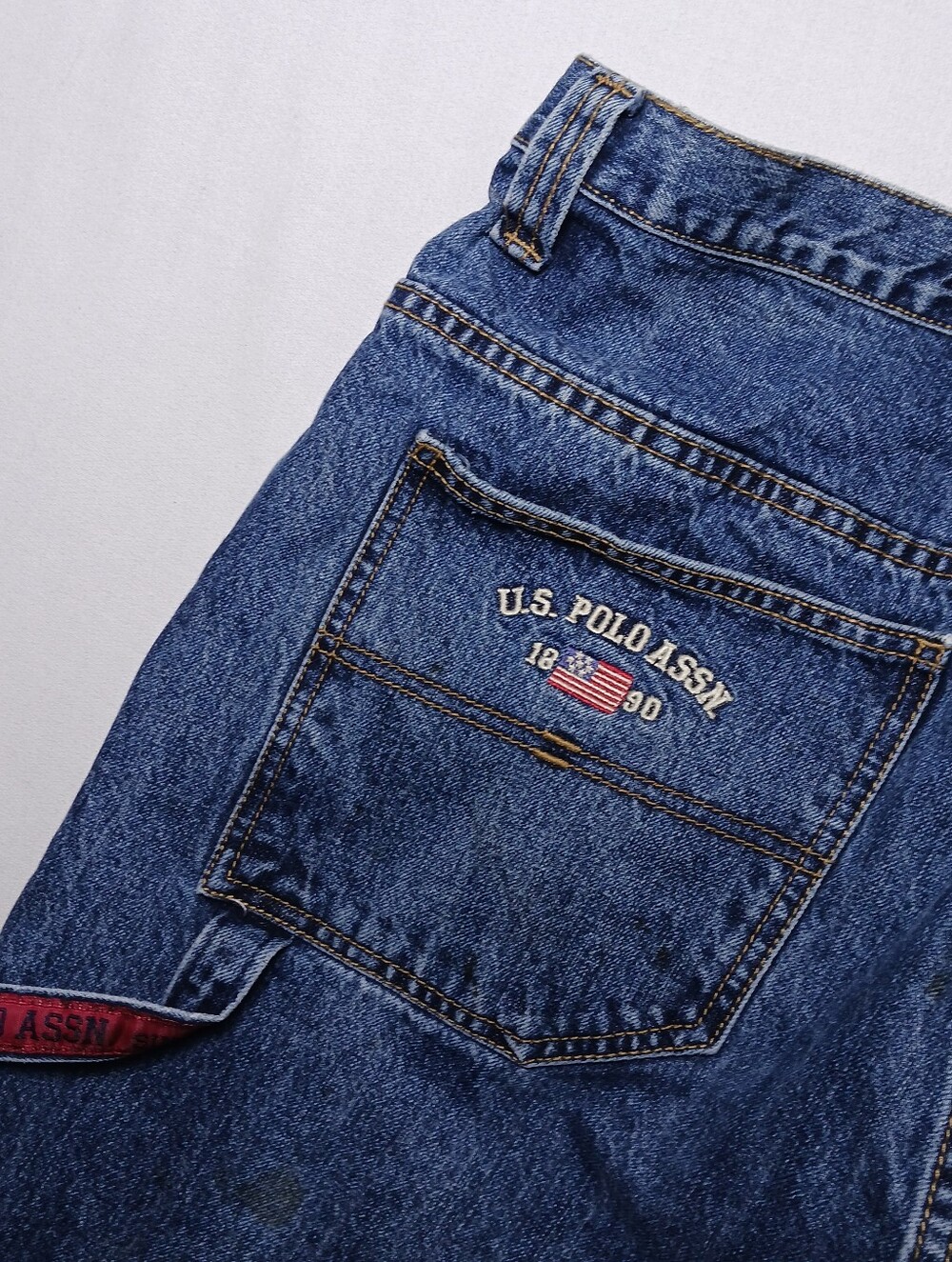 Vintage U.S. Polo Assn. Mens Relaxed Carpenter Jeans 36X34 Medium Wash Denim